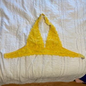 Free People Yellow Halter Bralette